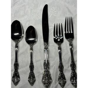 Oneida Michelangelo Stainless 5-Piece Setting Knife Fork Spoon Ornate Baroque